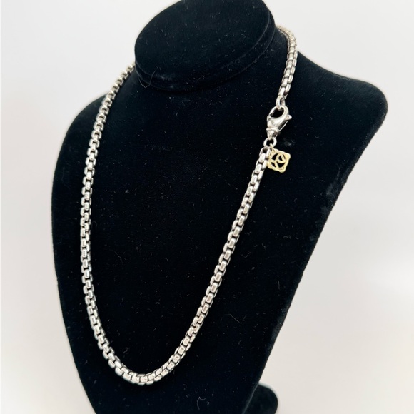 David Yurman 3.6mm Box Chain Necklace .925 18K Gold Hangtag - Picture 1 of 6